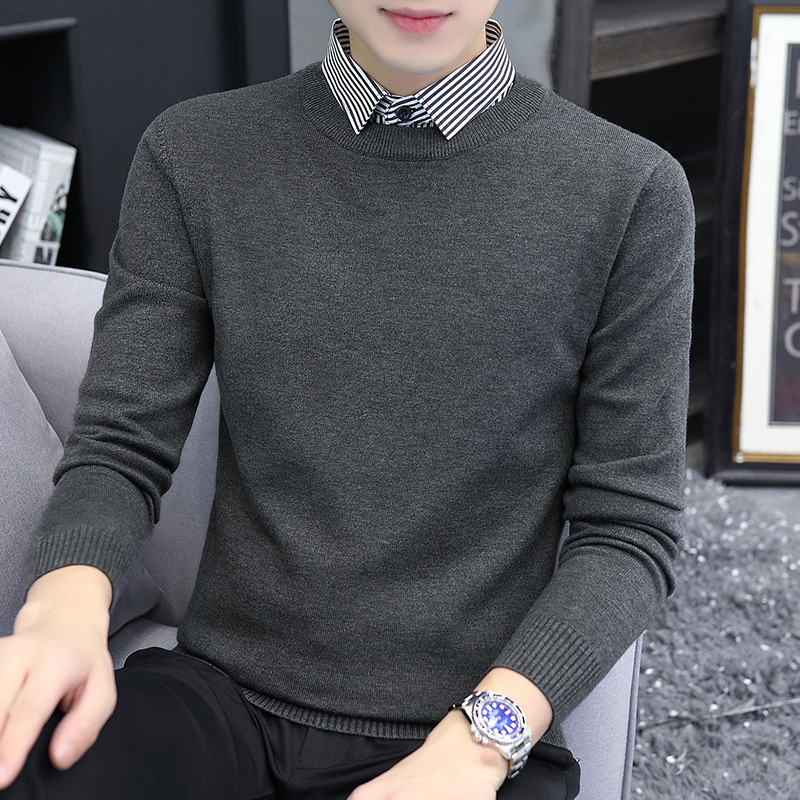 Pulover tricotat pentru bărbați, cu guler rever, căptușit velur, gros pentru iarnă, mânecă lungă