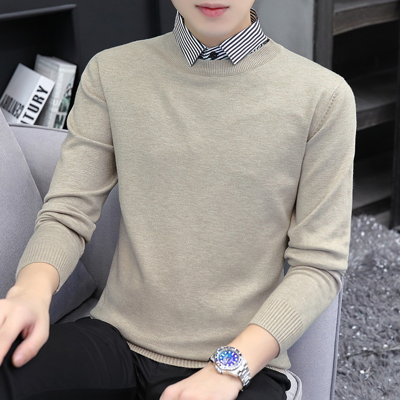 Pulover tricotat pentru bărbați, cu guler rever, căptușit velur, gros pentru iarnă, mânecă lungă