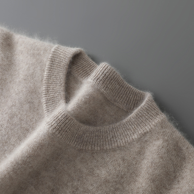 Muški pulover od 100% vune, pleteni džemper s okruglim izrezom, opuštenog kroja, dugi rukavi, srednje duljine