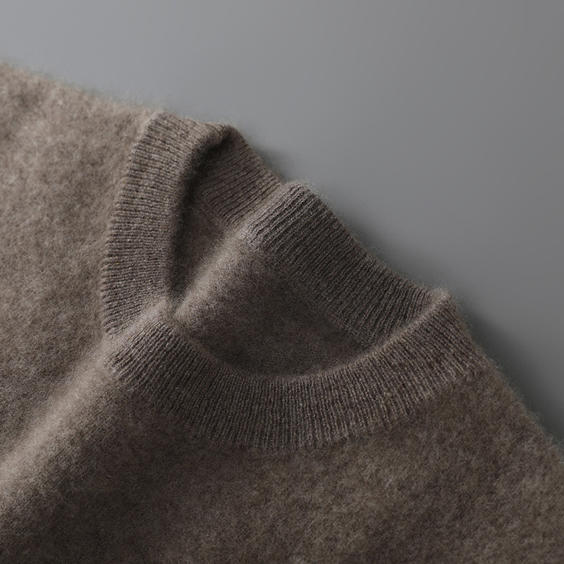 Muški pulover od 100% vune, pleteni džemper s okruglim izrezom, opuštenog kroja, dugi rukavi, srednje duljine