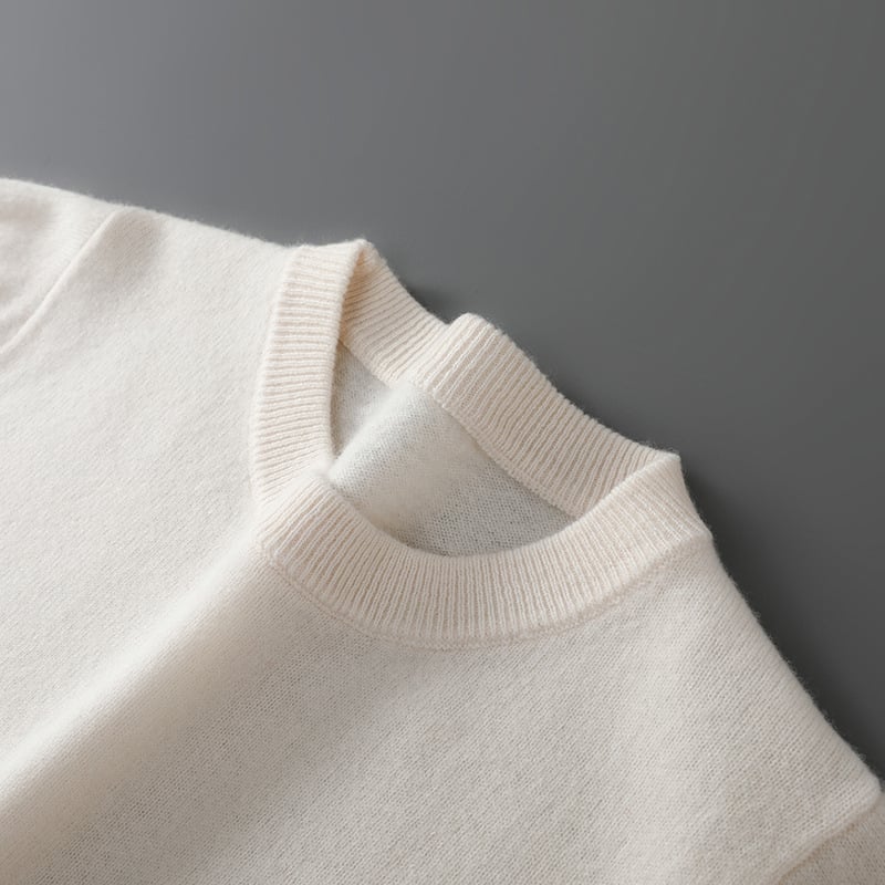 Muški pulover od 100% vune, pleteni džemper s okruglim izrezom, opuštenog kroja, dugi rukavi, srednje duljine