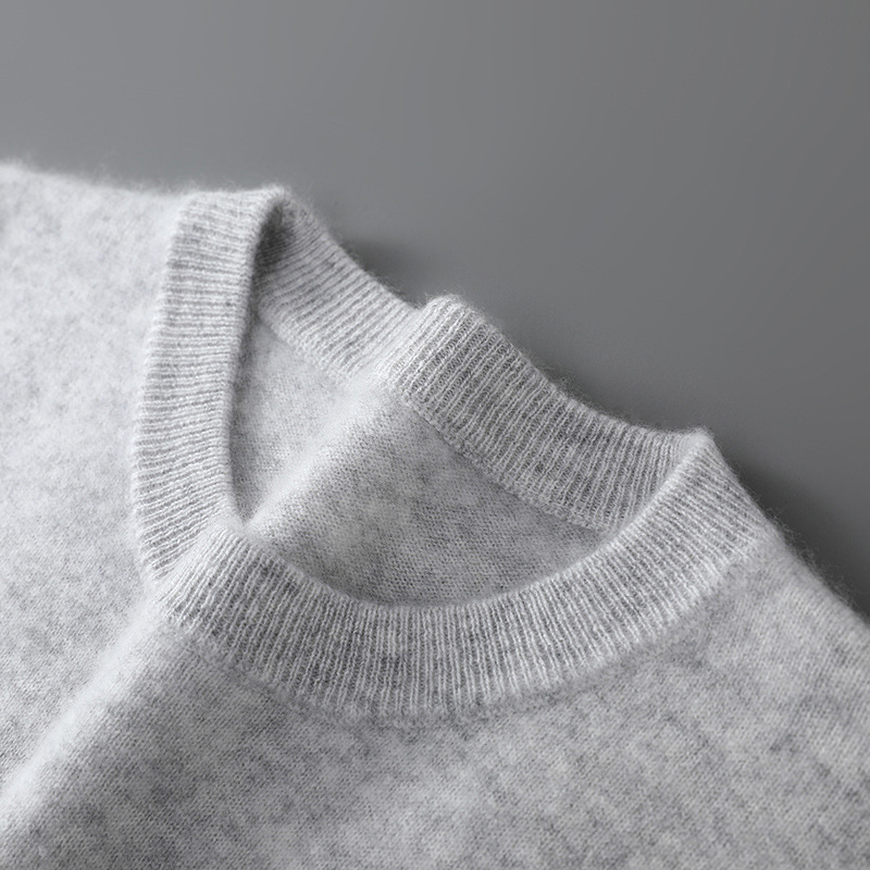 Muški pulover od 100% vune, pleteni džemper s okruglim izrezom, opuštenog kroja, dugi rukavi, srednje duljine