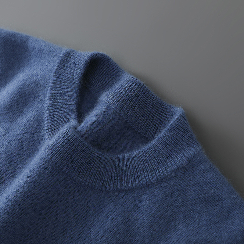 Muški pulover od 100% vune, pleteni džemper s okruglim izrezom, opuštenog kroja, dugi rukavi, srednje duljine