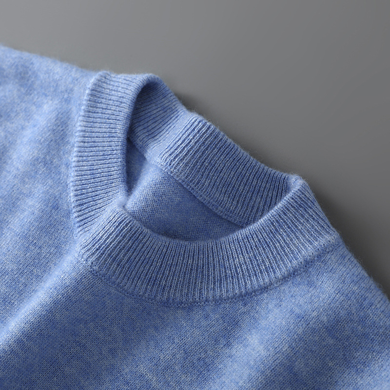 Muški pulover od 100% vune, pleteni džemper s okruglim izrezom, opuštenog kroja, dugi rukavi, srednje duljine