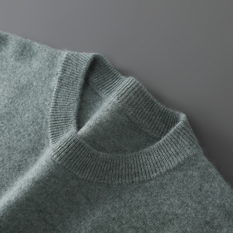 Muški pulover od 100% vune, pleteni džemper s okruglim izrezom, opuštenog kroja, dugi rukavi, srednje duljine