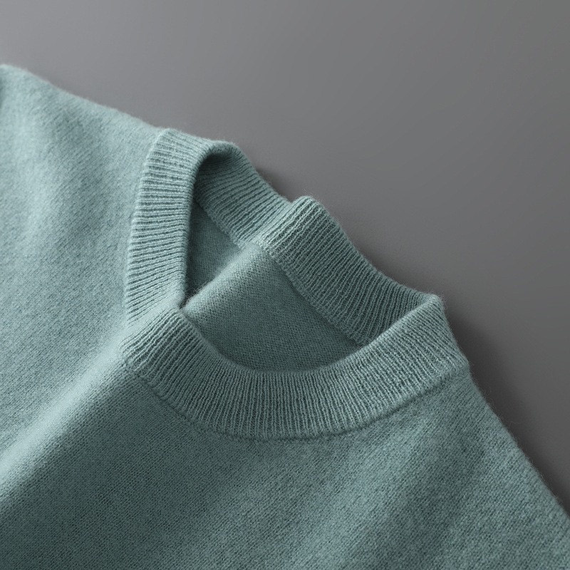 Muški pulover od 100% vune, pleteni džemper s okruglim izrezom, opuštenog kroja, dugi rukavi, srednje duljine