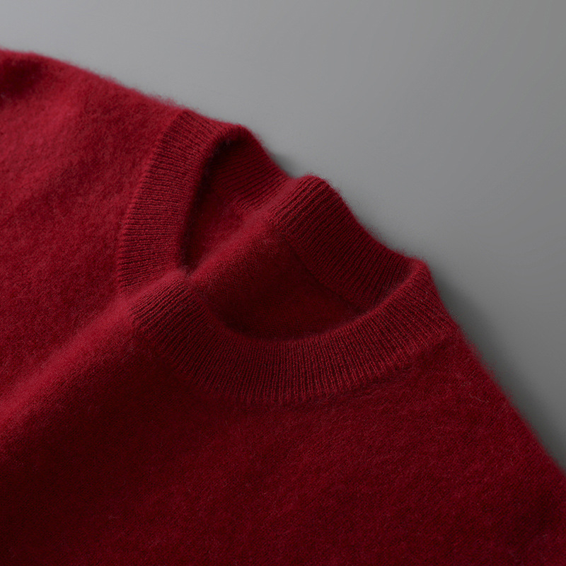 Muški pulover od 100% vune, pleteni džemper s okruglim izrezom, opuštenog kroja, dugi rukavi, srednje duljine