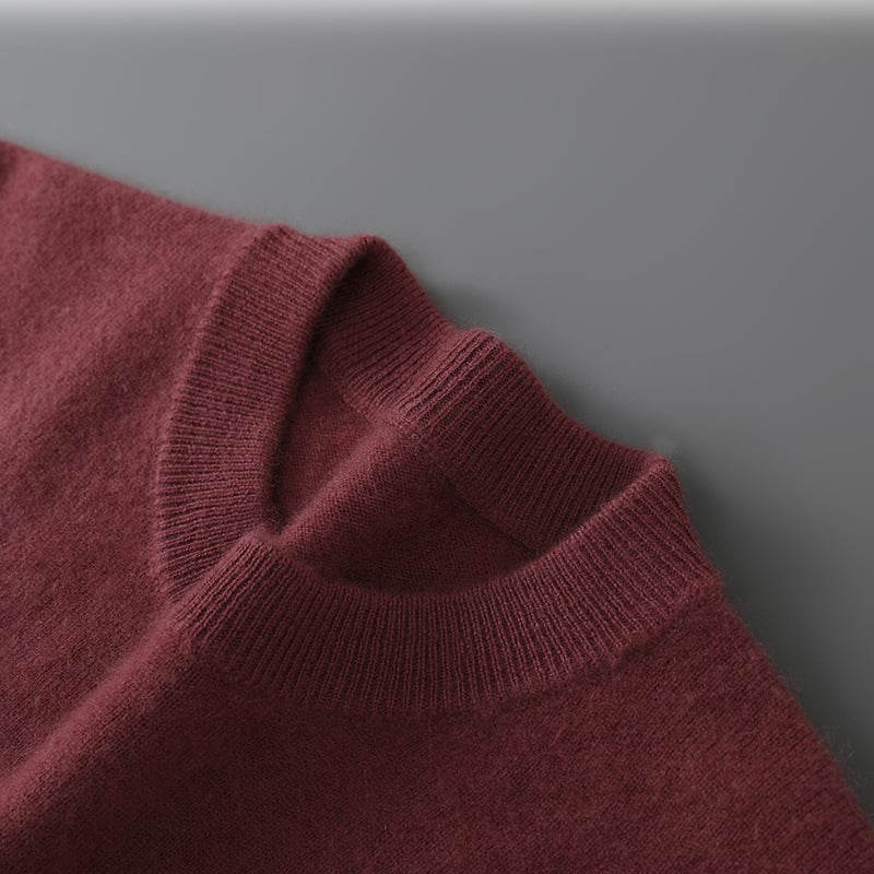 Muški pulover od 100% vune, pleteni džemper s okruglim izrezom, opuštenog kroja, dugi rukavi, srednje duljine