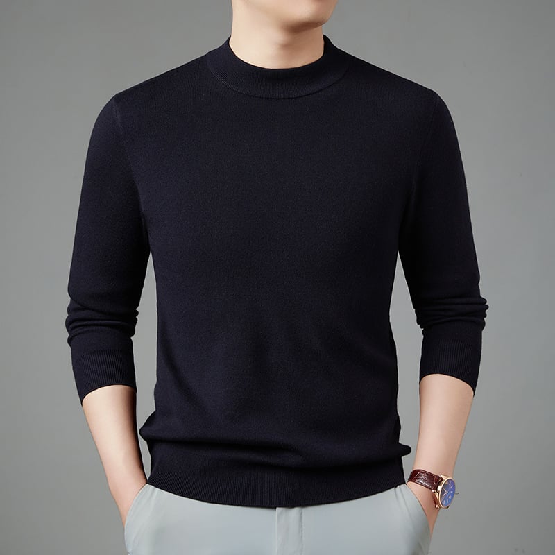 Pulover od finog vunenog materijala, 30–35% vuna, okrugli vrat, jacquard, slobodan kroj