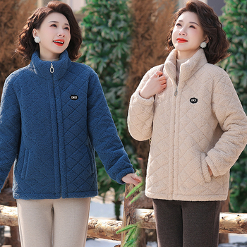 Jachetă de iarnă cu umplutură din bumbac, lungime medie, glugă, model pătrățos, fermoar, căldură groasă, stil urban