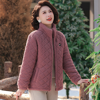 Jachetă de iarnă cu umplutură din bumbac, lungime medie, glugă, model pătrățos, fermoar, căldură groasă, stil urban