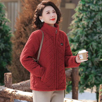 Jachetă de iarnă cu umplutură din bumbac, lungime medie, glugă, model pătrățos, fermoar, căldură groasă, stil urban