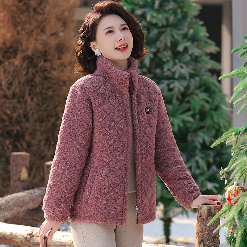 Jachetă de iarnă cu umplutură din bumbac, lungime medie, glugă, model pătrățos, fermoar, căldură groasă, stil urban