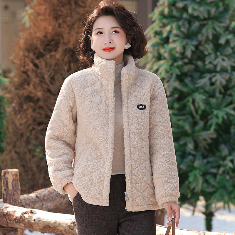 Jachetă de iarnă cu umplutură din bumbac, lungime medie, glugă, model pătrățos, fermoar, căldură groasă, stil urban