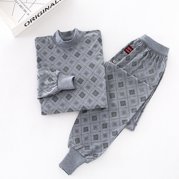 Set termic pentru bărbați: top tricot subțire și pantaloni, țesătură poliester-bumbac, 50% poliester, un singur strat, respirabil, elastic, păstrează căldura, guler înalt sau guler rotund