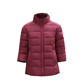 Ženski kratki zimski kaput od poliesterske tkanine s punjenjem od puh-pamučnog materijala, stojeći ovratnik, debeo, duljina 50–65 cm