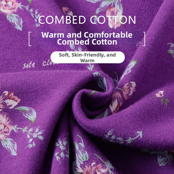 Set de lenjerie termică pentru femei, 100% bumbac, căptușeală din bumbac, căldură moderată, grosime moderată