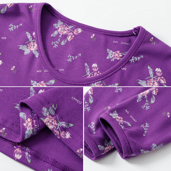 Set de lenjerie termică pentru femei, 100% bumbac, căptușeală din bumbac, căldură moderată, grosime moderată