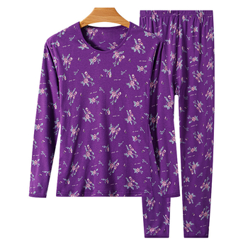 Set de lenjerie termică pentru femei, 100% bumbac, căptușeală din bumbac, căldură moderată, grosime moderată