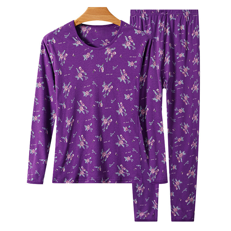 Set de lenjerie termică pentru femei, 100% bumbac, căptușeală din bumbac, căldură moderată, grosime moderată