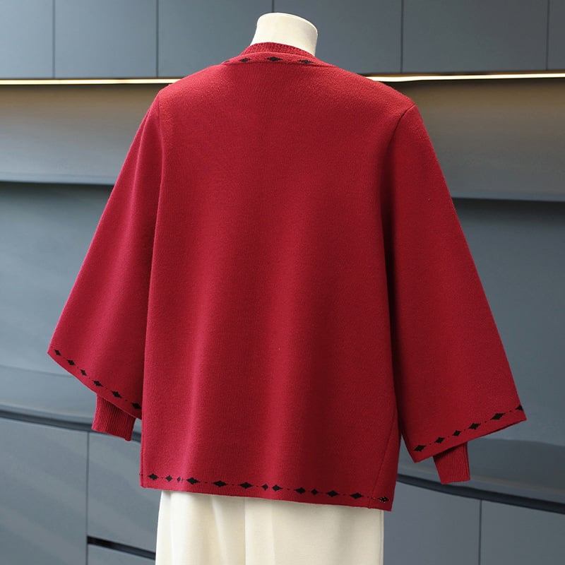 Dviejų dalių megztinis komplektas rudeniui ir pavasariui, laisvas kirpimas, apvalus kaklas, ilgomis rankovėmis, poliesterio pluoštas su 50–70% elastanu