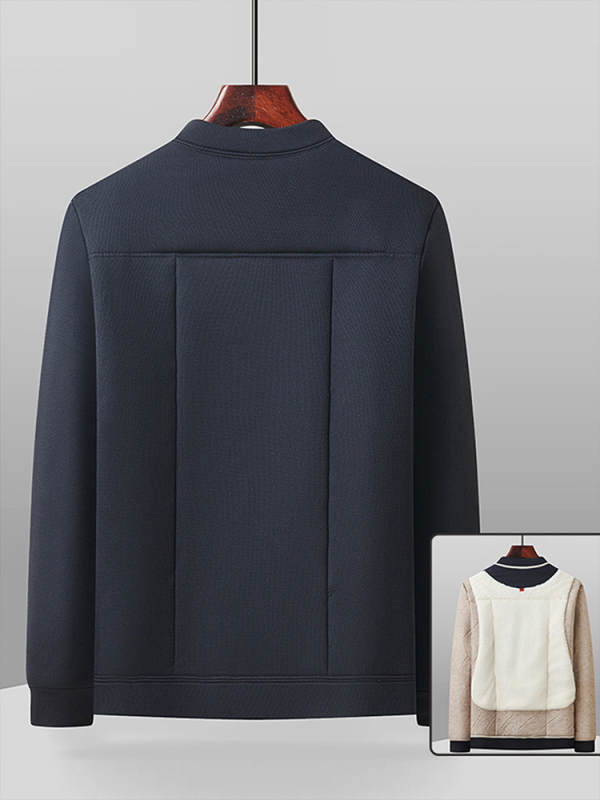 Vyrinė žiemos striukė iš poliesterio su fliso uždaila, gobtuvas, ilgomis rankovėmis, užtrauktiniais kišenėmis, įprasto ilgio, Žiema 2025