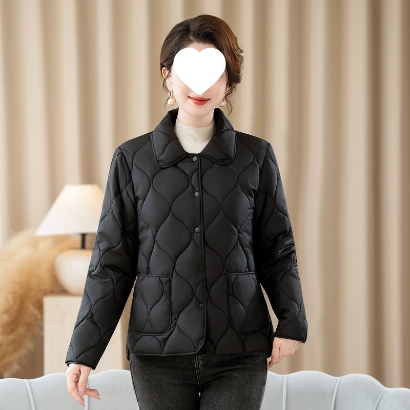 Geacă de bumbac, lungime medie, cu guler polo, umplutură din mătase-pamuc, țesătură TR