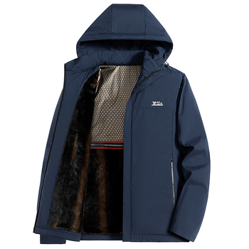 Vyrinė žieminė striukė su grafeno užpildymu ir medvilnine įdanga, stačias apykaklė, užtrauktukas, stora medžiaga, 100% poliesteris