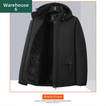 Žieminis medvilninis paltas vyrams, vidutinio amžiaus ir vyresniems, vidutinio ilgio