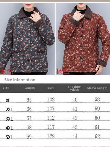 Дамско яке с подплата от флис, флорална шарка, ръкав 3/4, есенно 2025