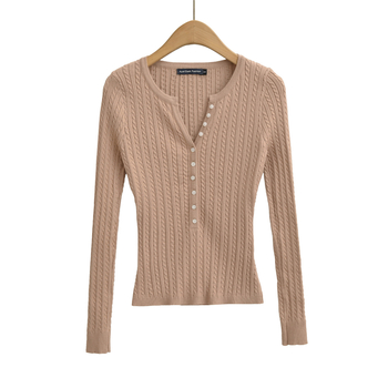 Ženski pleteni džemper s V izrezom, kapuljačom, dugim rukavima, poliester-elastan mješavina