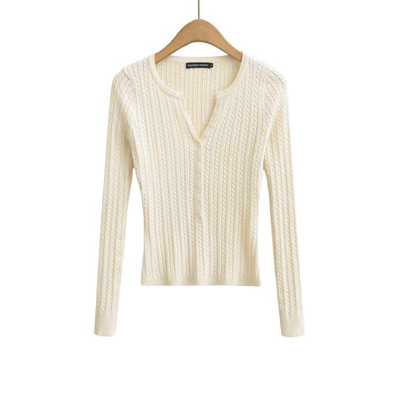 Ženski pleteni džemper s V izrezom, kapuljačom, dugim rukavima, poliester-elastan mješavina