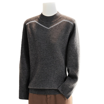 Megztinis su fliso vidine apdaila ir pusaukštas kaklas, laisvas kirpimas, ilgos rankovės, akrilo-poliesterio mišinys