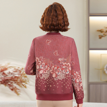 Плетен кардиган за възрастни жени, дълги ръкави, кръгло деколте, свободен силует, полиестерна тъкан