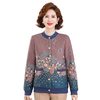 Плетен кардиган за възрастни жени, дълги ръкави, кръгло деколте, свободен силует, полиестерна тъкан