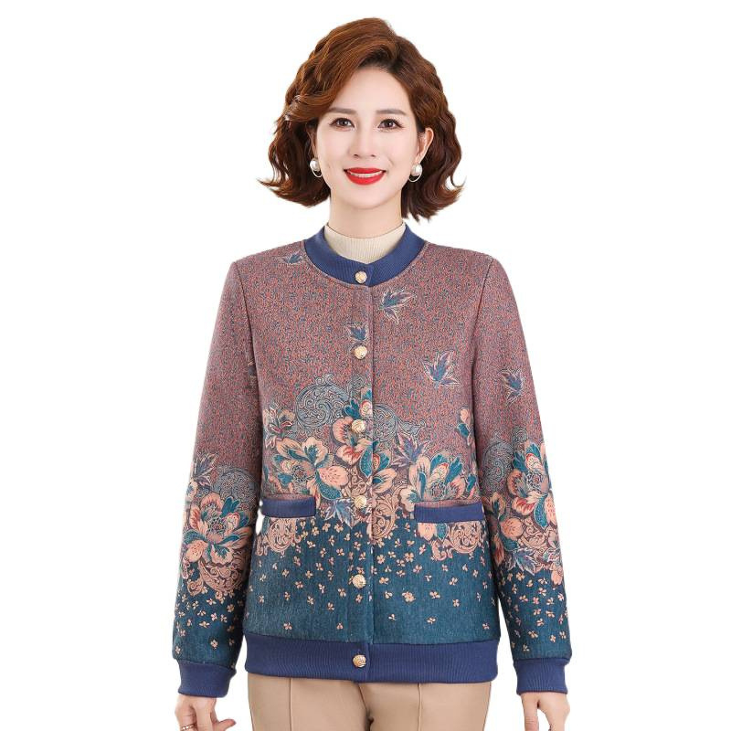 Плетен кардиган за възрастни жени, дълги ръкави, кръгло деколте, свободен силует, полиестерна тъкан