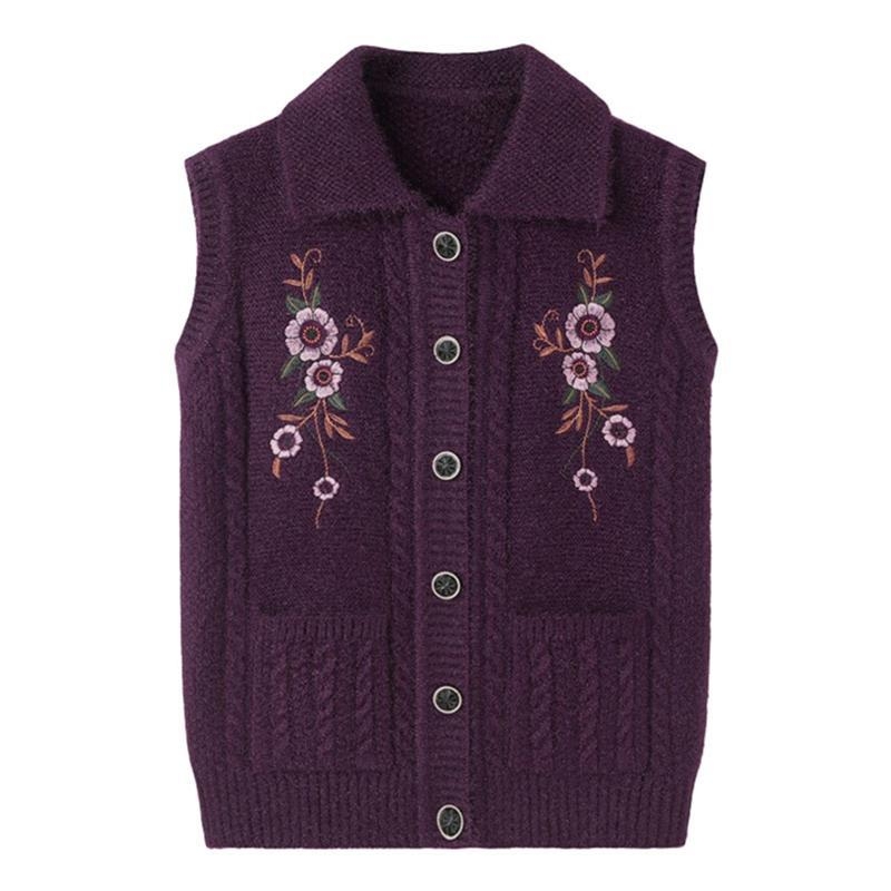 Žiemos 2025 senjorams megzta liemenė su gobtuvu, laisvas kirpimas, poliesteris (>95%), elegantiškas miesto stilius