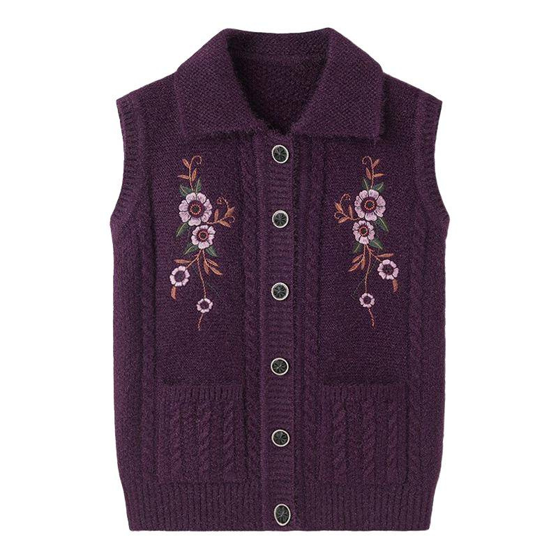 Žiemos 2025 senjorams megzta liemenė su gobtuvu, laisvas kirpimas, poliesteris (>95%), elegantiškas miesto stilius