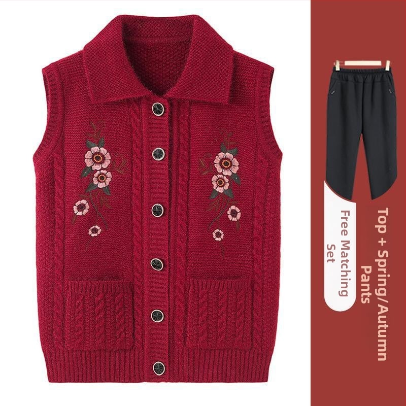 Žiemos 2025 senjorams megzta liemenė su gobtuvu, laisvas kirpimas, poliesteris (>95%), elegantiškas miesto stilius