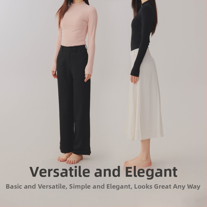 Sieviešu 95% kokvilnas puloveris ar antibakteriālu aizsardzību, ar brūsenotu tekstūru un blīvu audumu, vidēji augstu kaklu, rudens tops