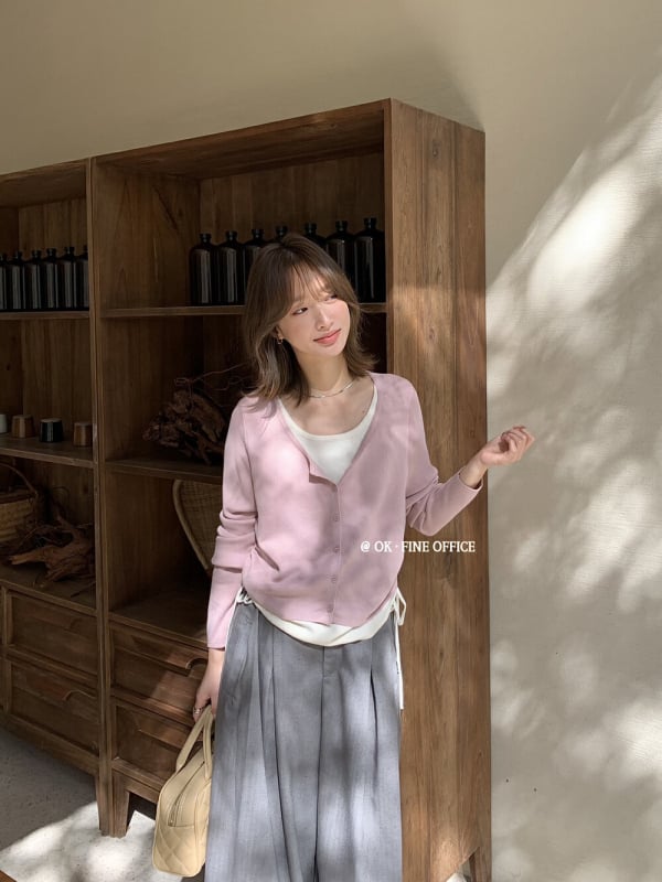 Pulover tricot cu aspect de două piese, stil coreean, blocare pe culoare, guler rotund, mâneci lungi, tricot din viscoză și poliester