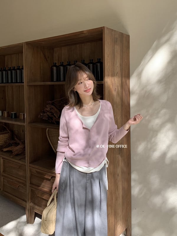 Pulover tricot cu aspect de două piese, stil coreean, blocare pe culoare, guler rotund, mâneci lungi, tricot din viscoză și poliester