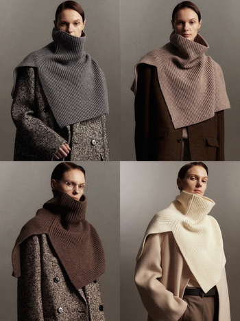 Pulover od ultra-fine merino vune, visok ovratnik, otvor, s kapuljom, slobodan kroj, kratka duljina
