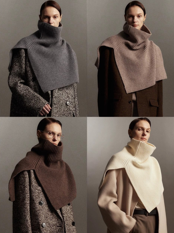 Pulover od ultra-fine merino vune, visok ovratnik, otvor, s kapuljom, slobodan kroj, kratka duljina