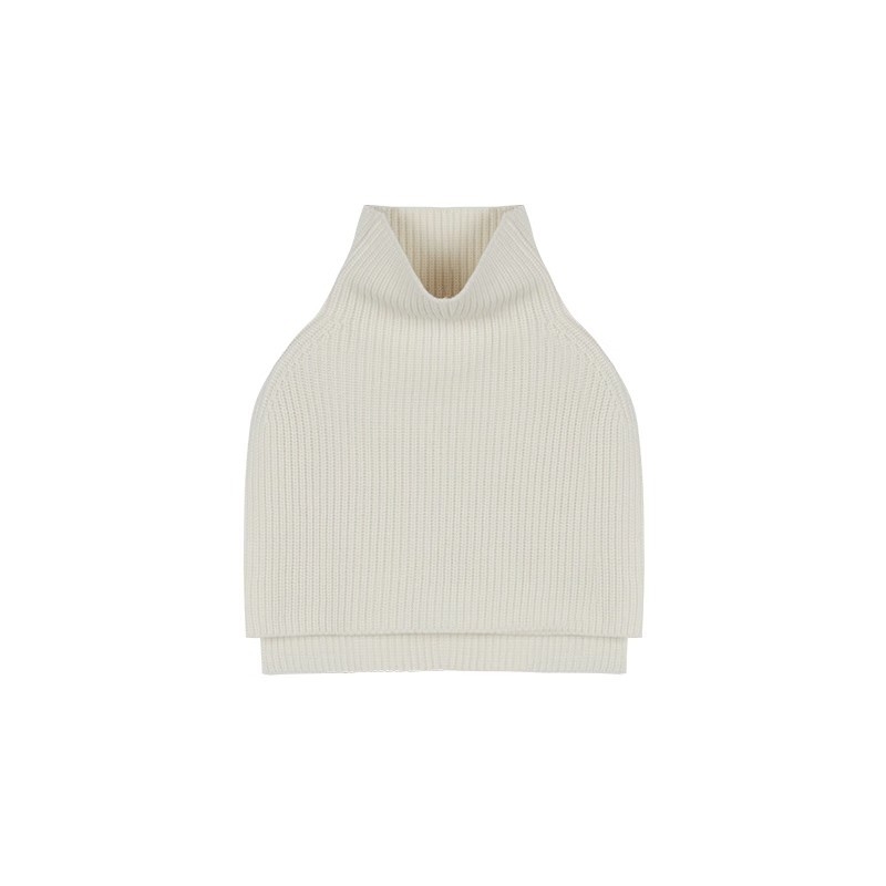 Pulover od ultra-fine merino vune, visok ovratnik, otvor, s kapuljom, slobodan kroj, kratka duljina