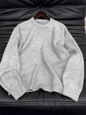 Cleanfit Crni pleteni džemper s slobodnim krojem za muškarce, jesen-zima, korejski stil