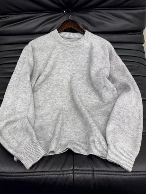 Cleanfit Crni pleteni džemper s slobodnim krojem za muškarce, jesen-zima, korejski stil