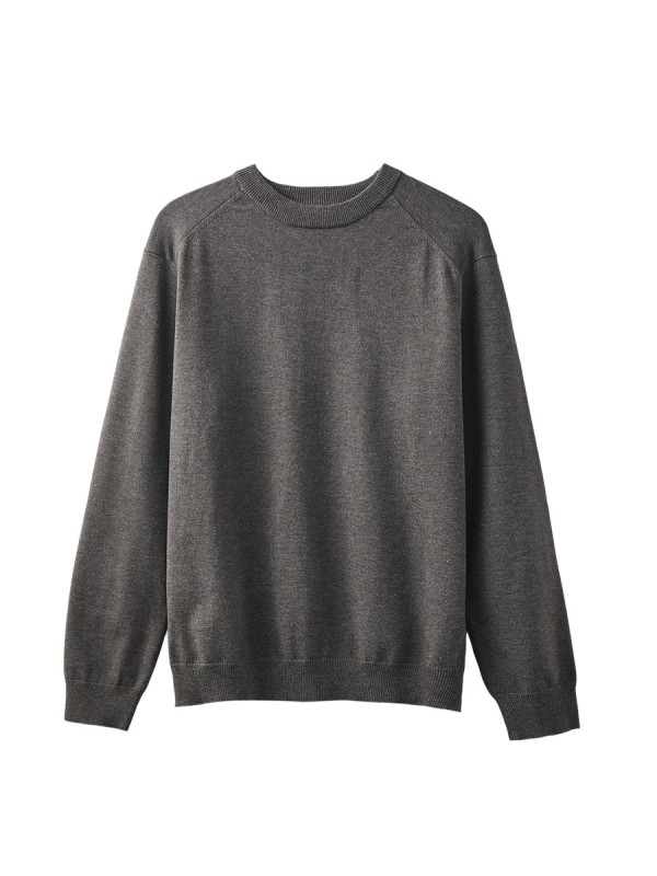 Pulover tricotat, guler rotund, mâneci lungi, amestec din fibre chimice cu 28.9% poliester, margine ribată