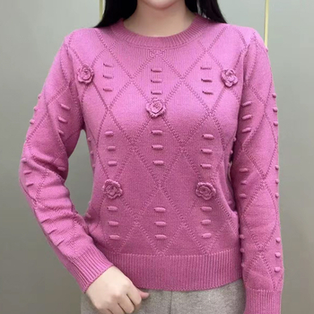 Sieviešu garas piedurknes adīts top ar viskozes un poliesteru maisījumu, apaļš kakls, minimālisma retro stils (Rudens-ziemas izlaidums 2025)