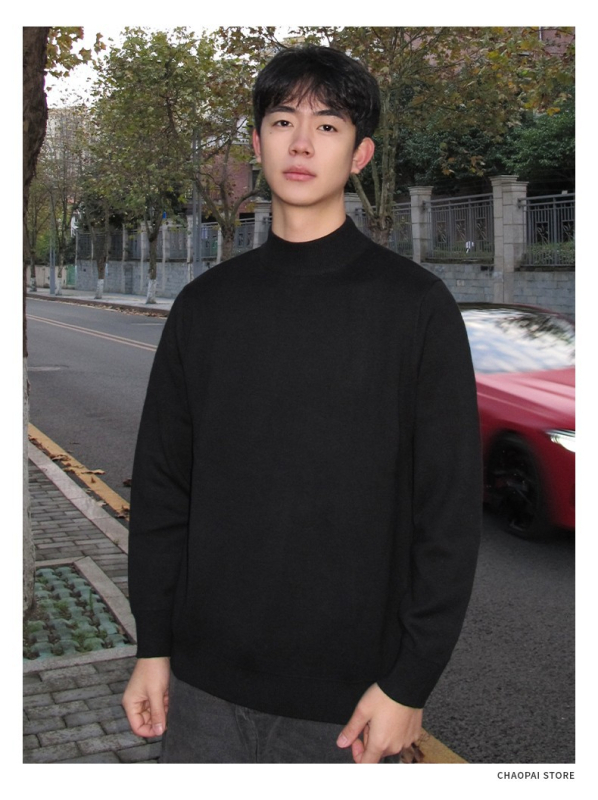 Džemper s mock-neck ovratnikom za jesen-zimu, unisex topli osnovni gornji dio